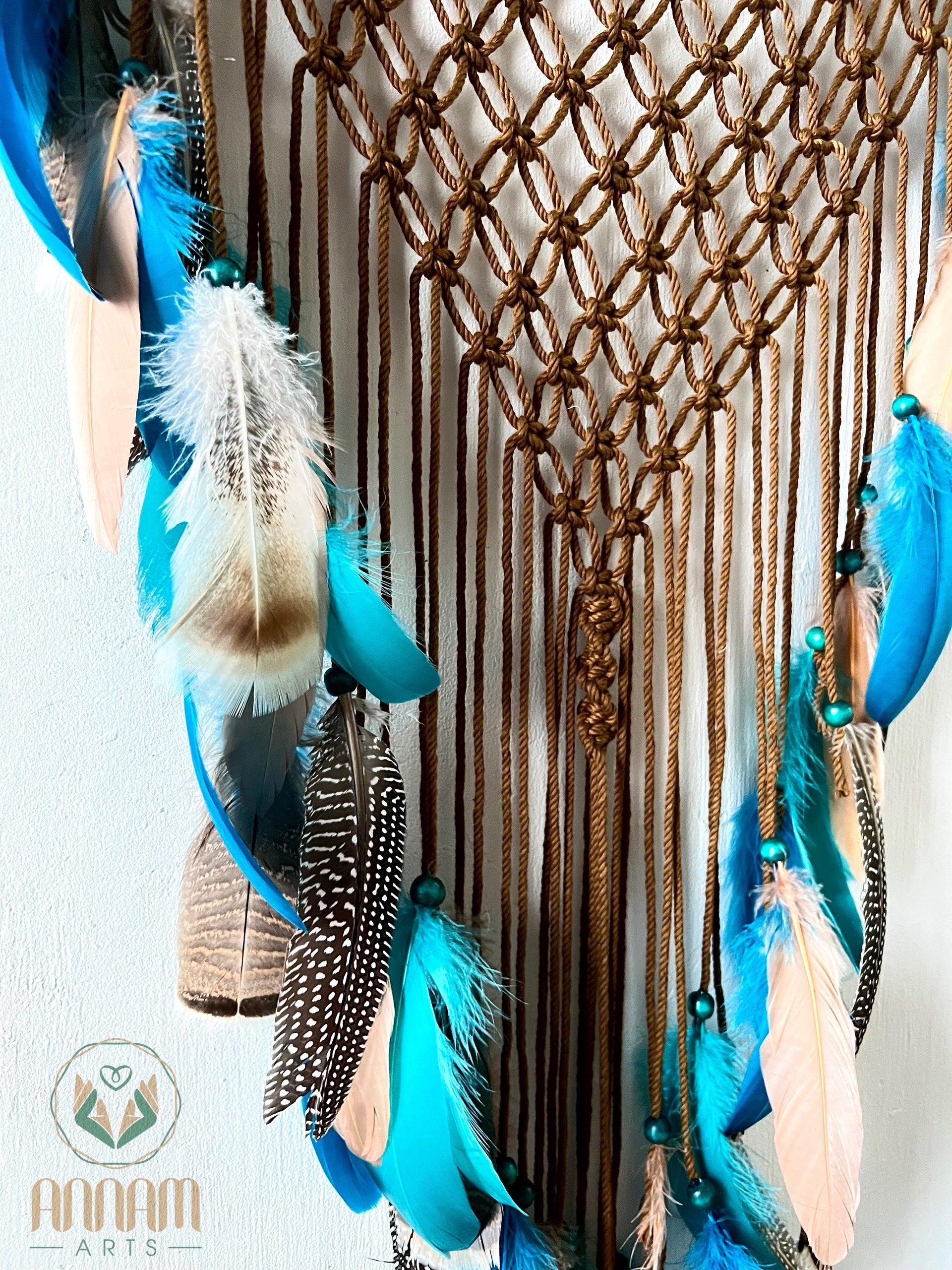 Large dreamcatcher with peacock feathers DV01