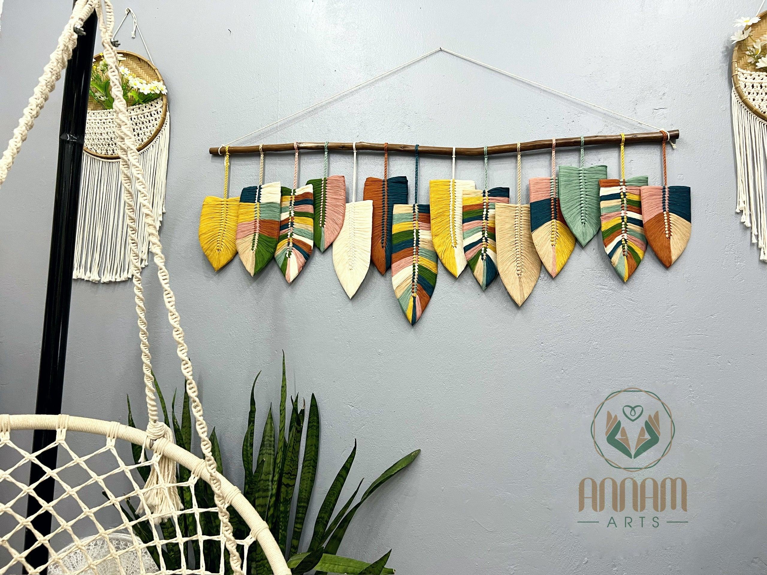 Large boho colored macrame wall hanging LM10