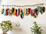 Large boho colored macrame wall hanging LM10