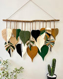 Macrame linden leaf large wall hanging LM12