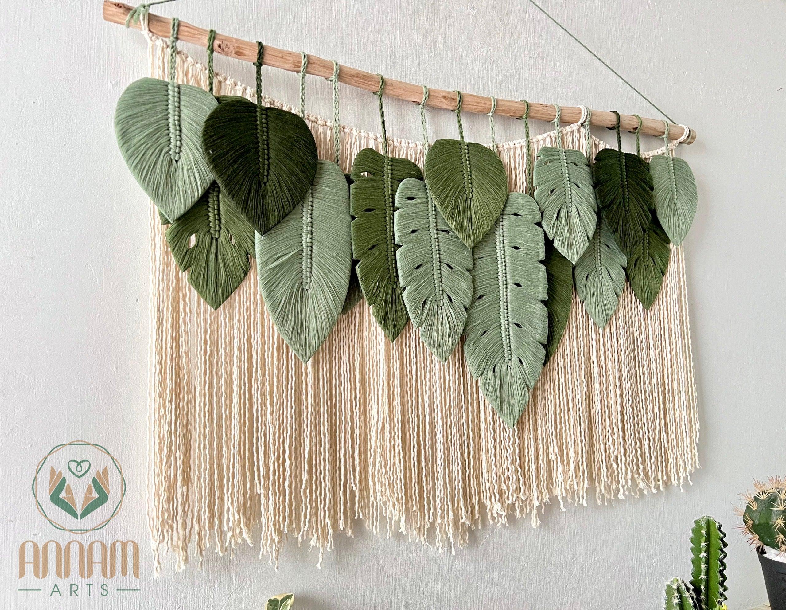 Monstera macrame large leaf wall hanging LM13