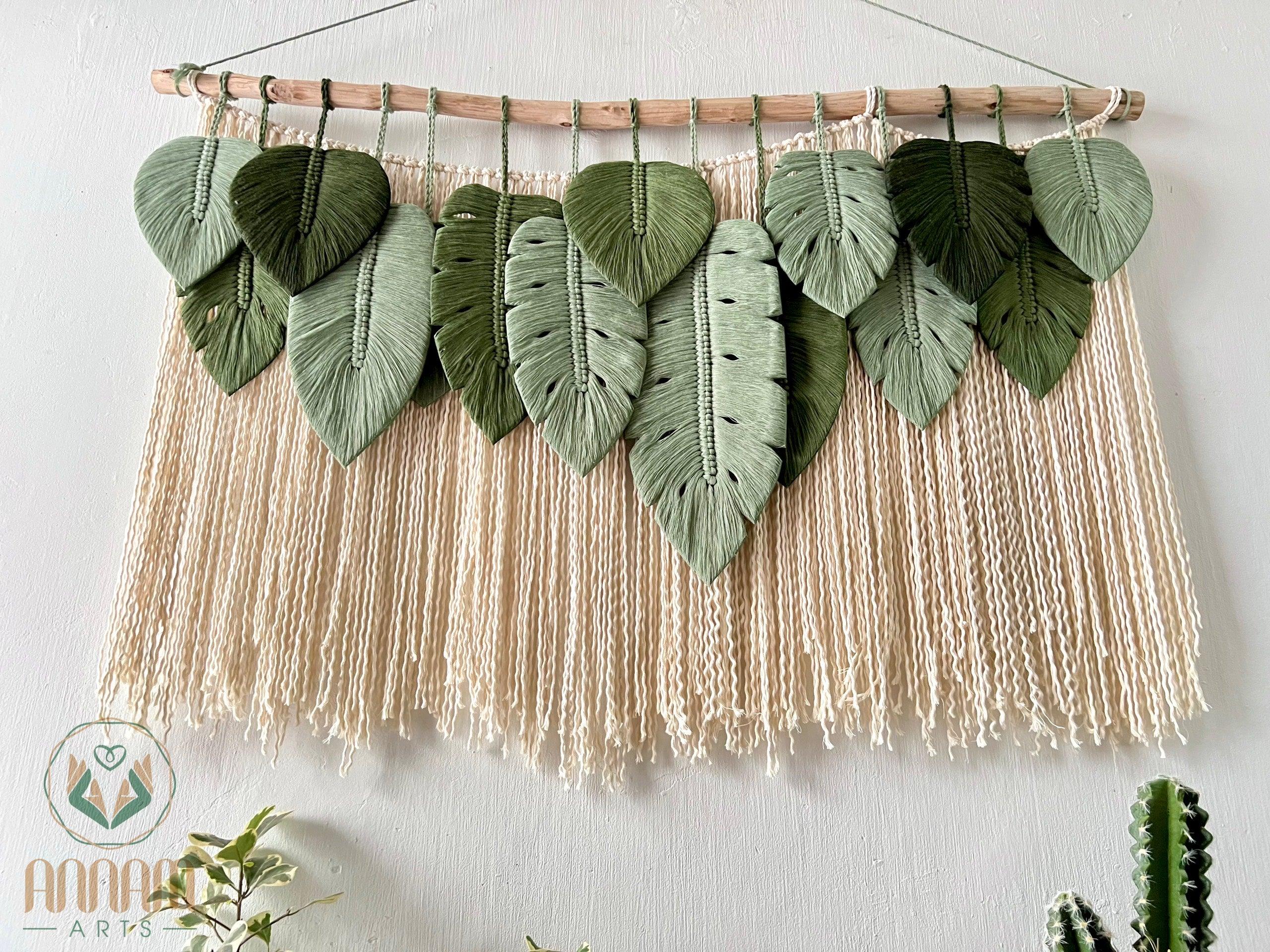 Monstera macrame large leaf wall hanging LM13