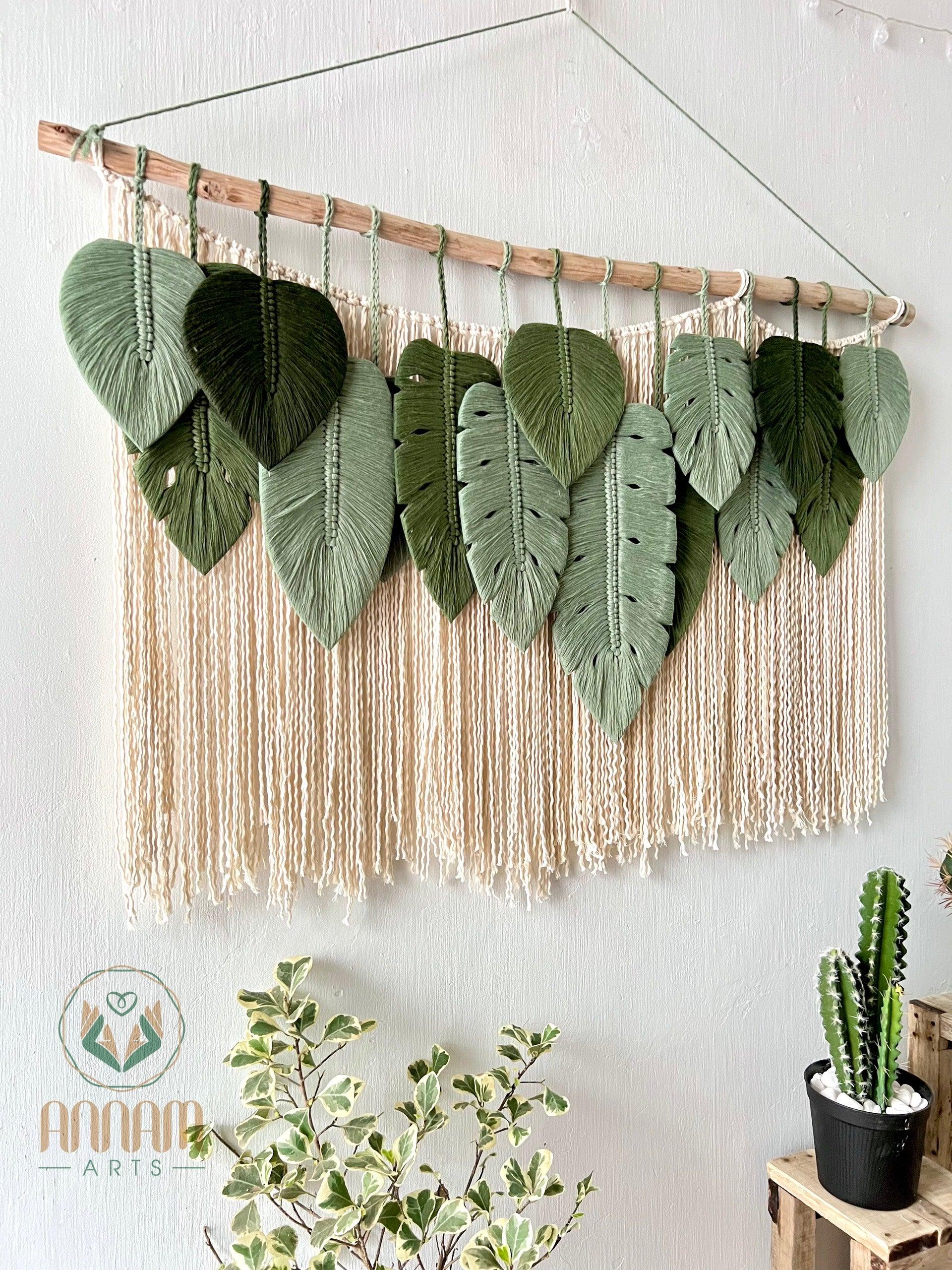 Monstera macrame large leaf wall hanging LM13