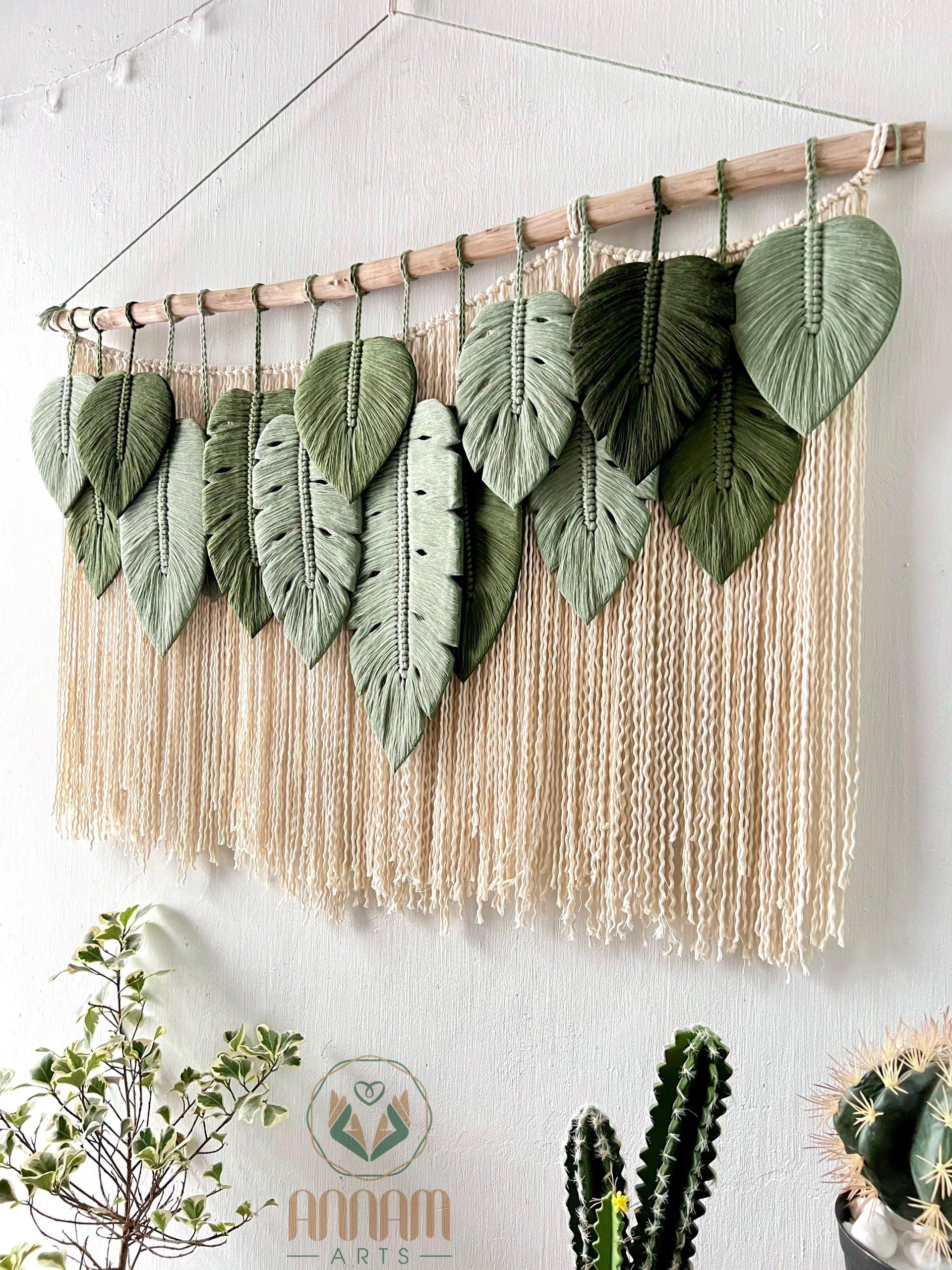 Monstera macrame large leaf wall hanging LM13