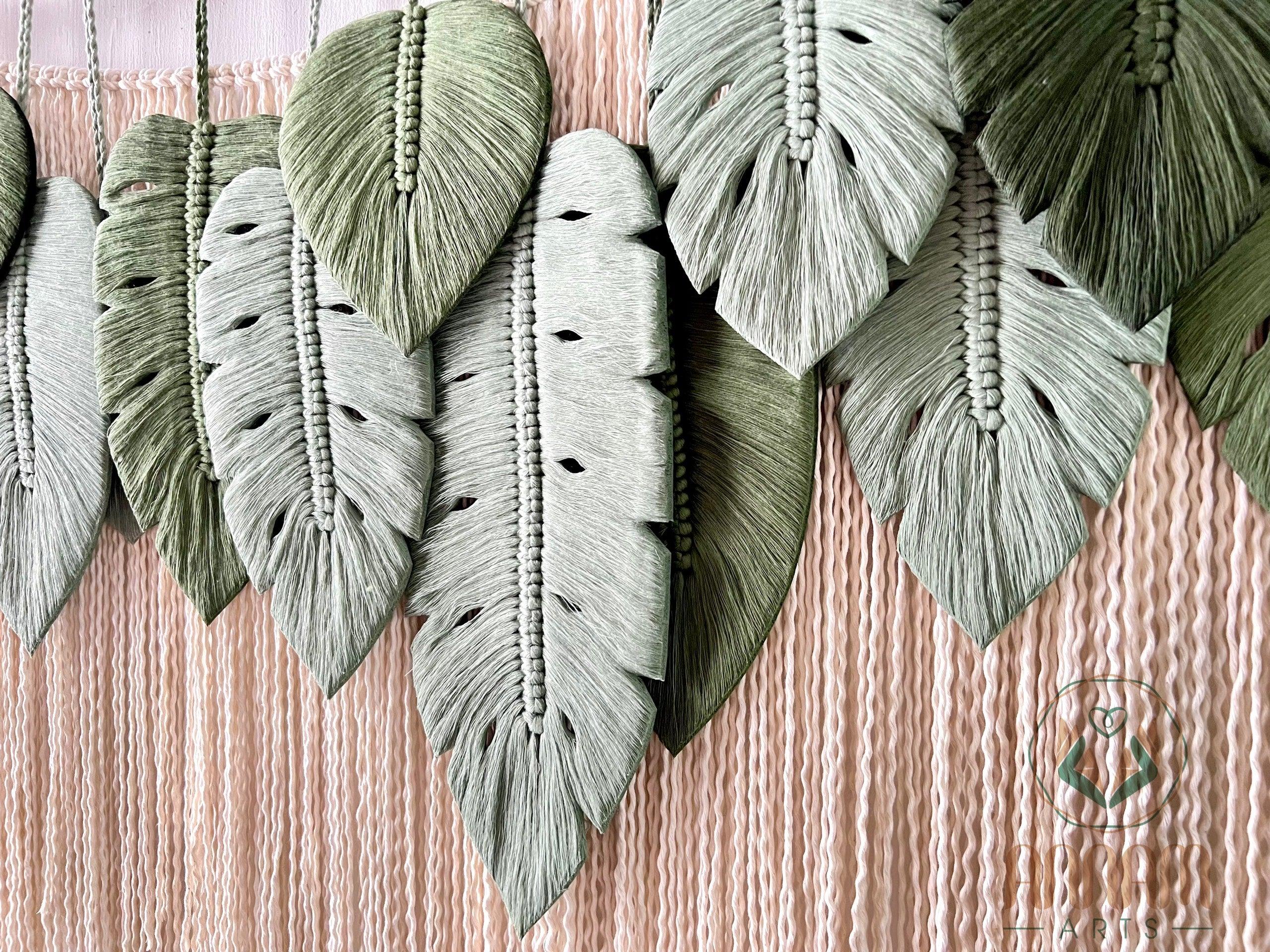 Monstera macrame large leaf wall hanging LM13